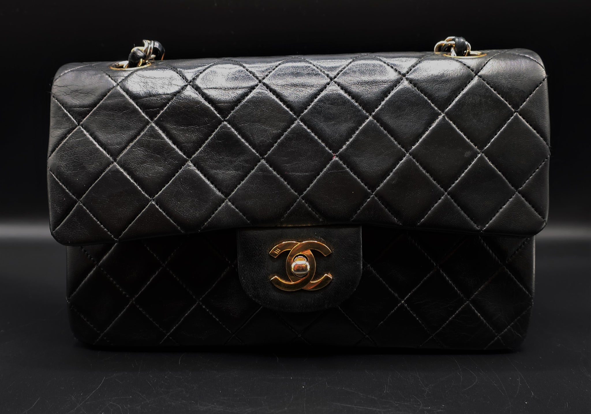 Chanel Timeless Classic 255 Jumbo Double Flap Bag in Black Lambskin with  Silver Hardware  SOLD